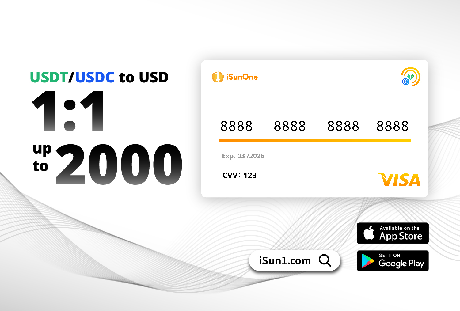 Enjoy a Commission Free Charge to your Global Visa Card up to 2000 U!