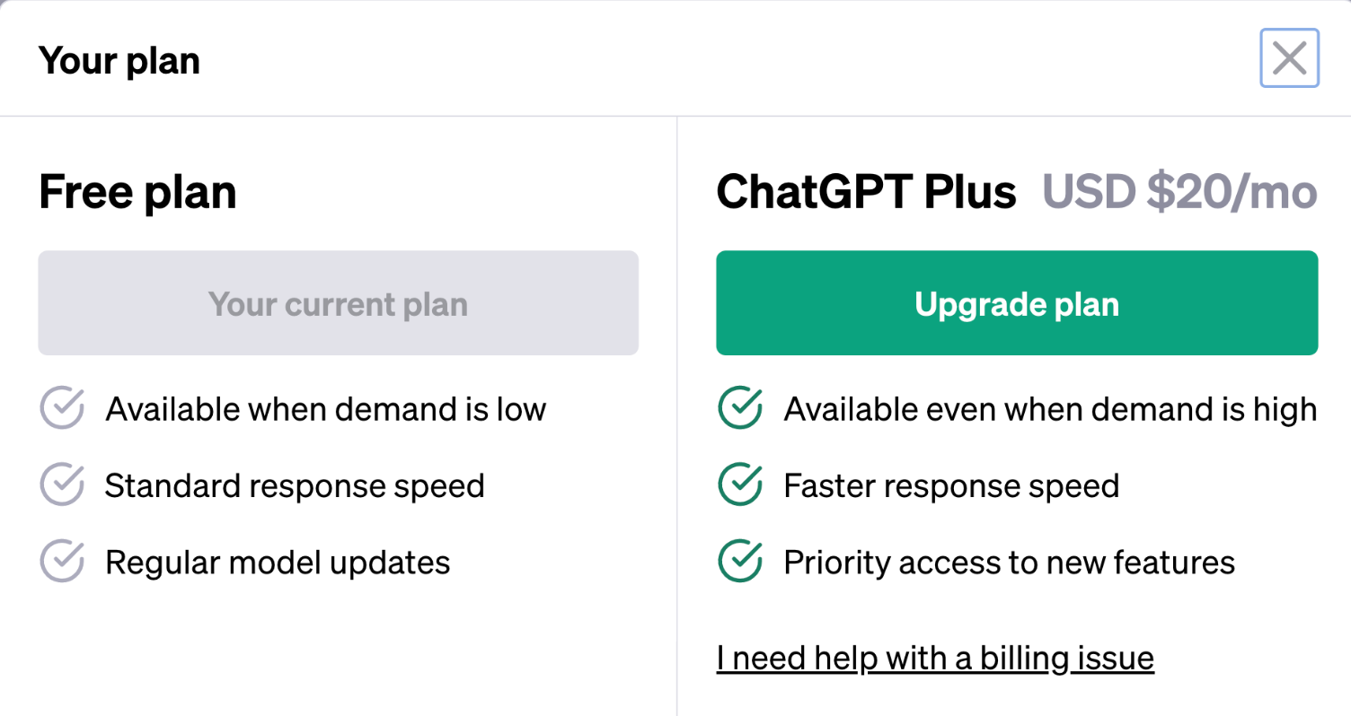订阅ChatGPT Plus